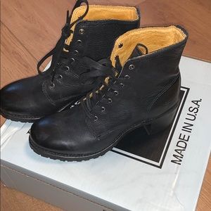 Frye Boots Black Sabrina Lace up